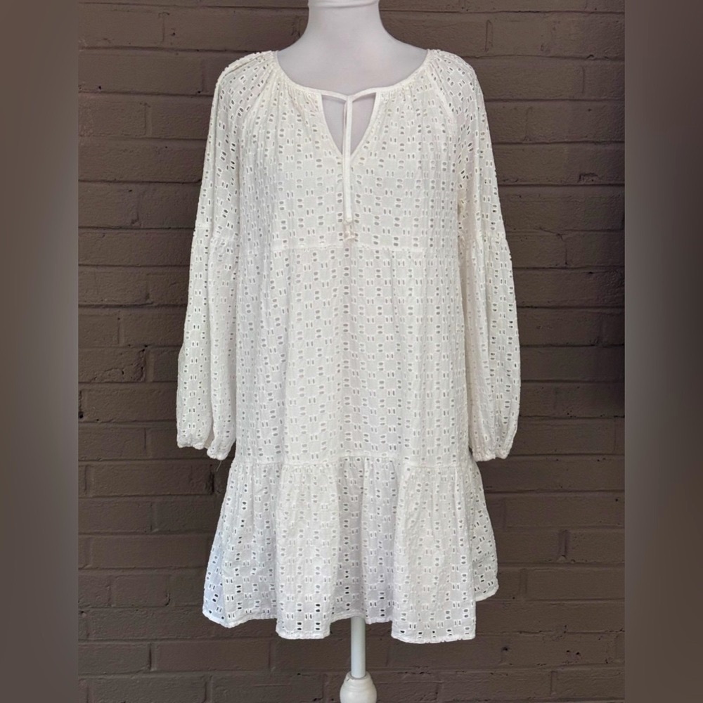 Elizabeth and James white cotton eyelet dress M